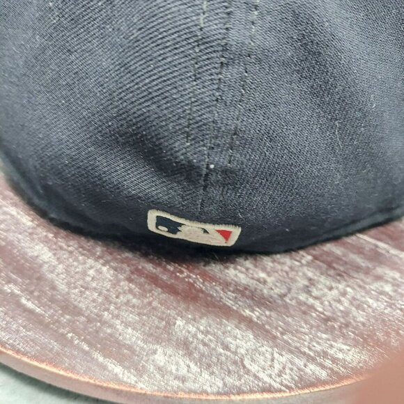 Atlanta Braves New Era Fitted Hat Navy & Red Size 7 5/8 Fitted Cap - Picture 5 of 12